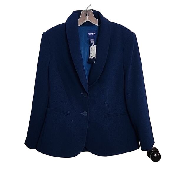 Doncaster Jackets & Blazers - Doncaster Collection Dark Blue Two-Button Jacket, NWT, Size 12